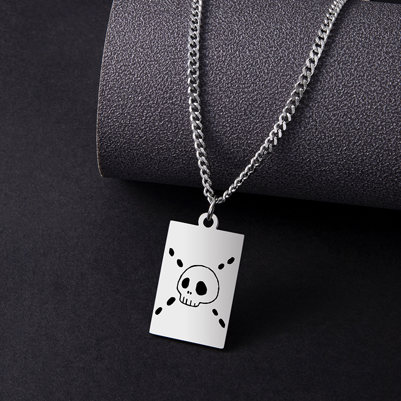 Fashion Skull Stainless Steel Pendant Necklace Hollow Out Stainless Steel Necklaces 1 Piece display picture 5