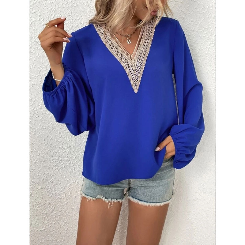Women's Blouse Long Sleeve Blouses Hollow Out Fashion Solid Color display picture 7