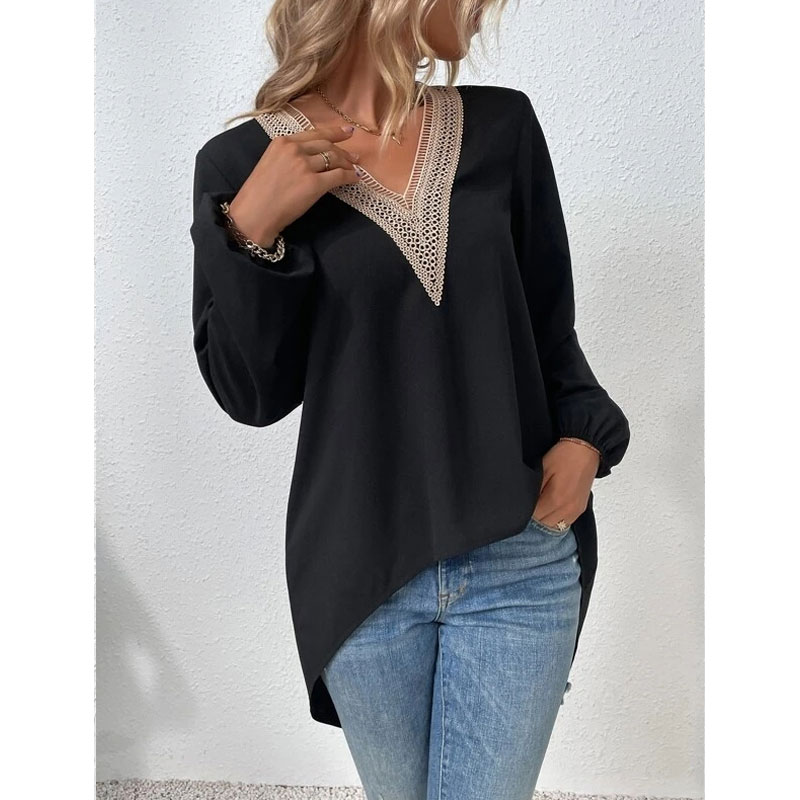 Women's Blouse Long Sleeve Blouses Hollow Out Fashion Solid Color display picture 4