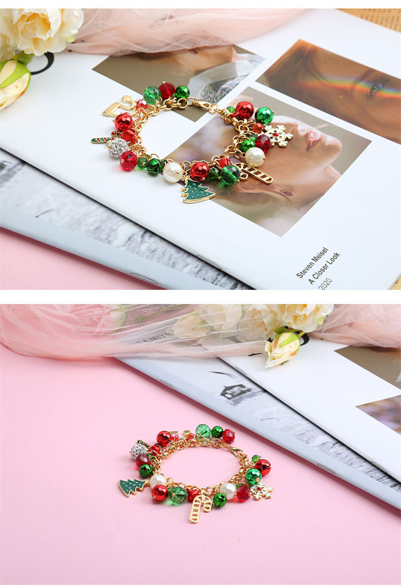 Fashion Snowflake Alloy Pearl Plating Inlay Rhinestones Bracelets display picture 3