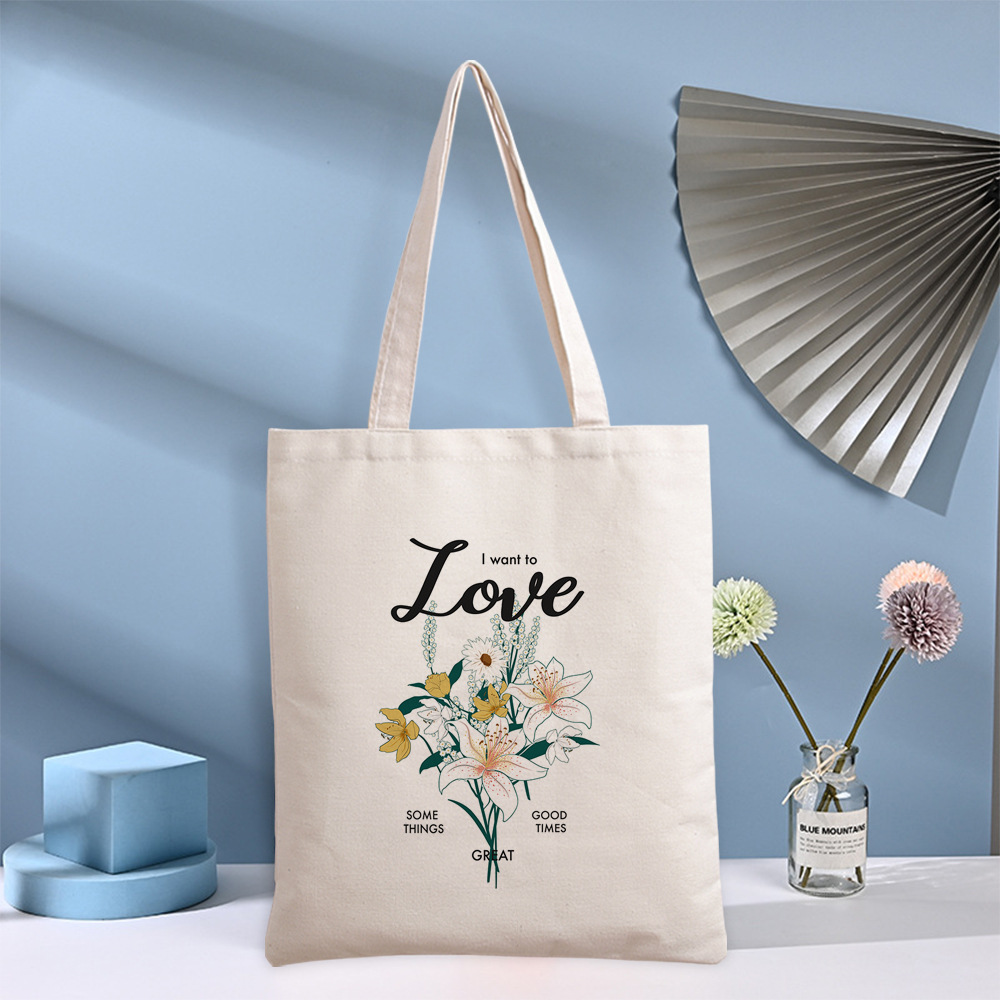 Fashion Flower Canvas Storage Bag display picture 2