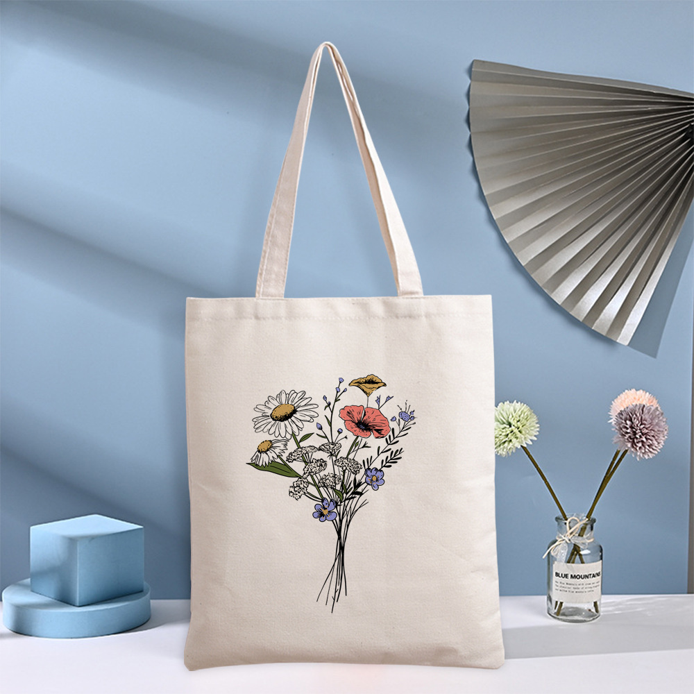 Fashion Flower Canvas Storage Bag display picture 4