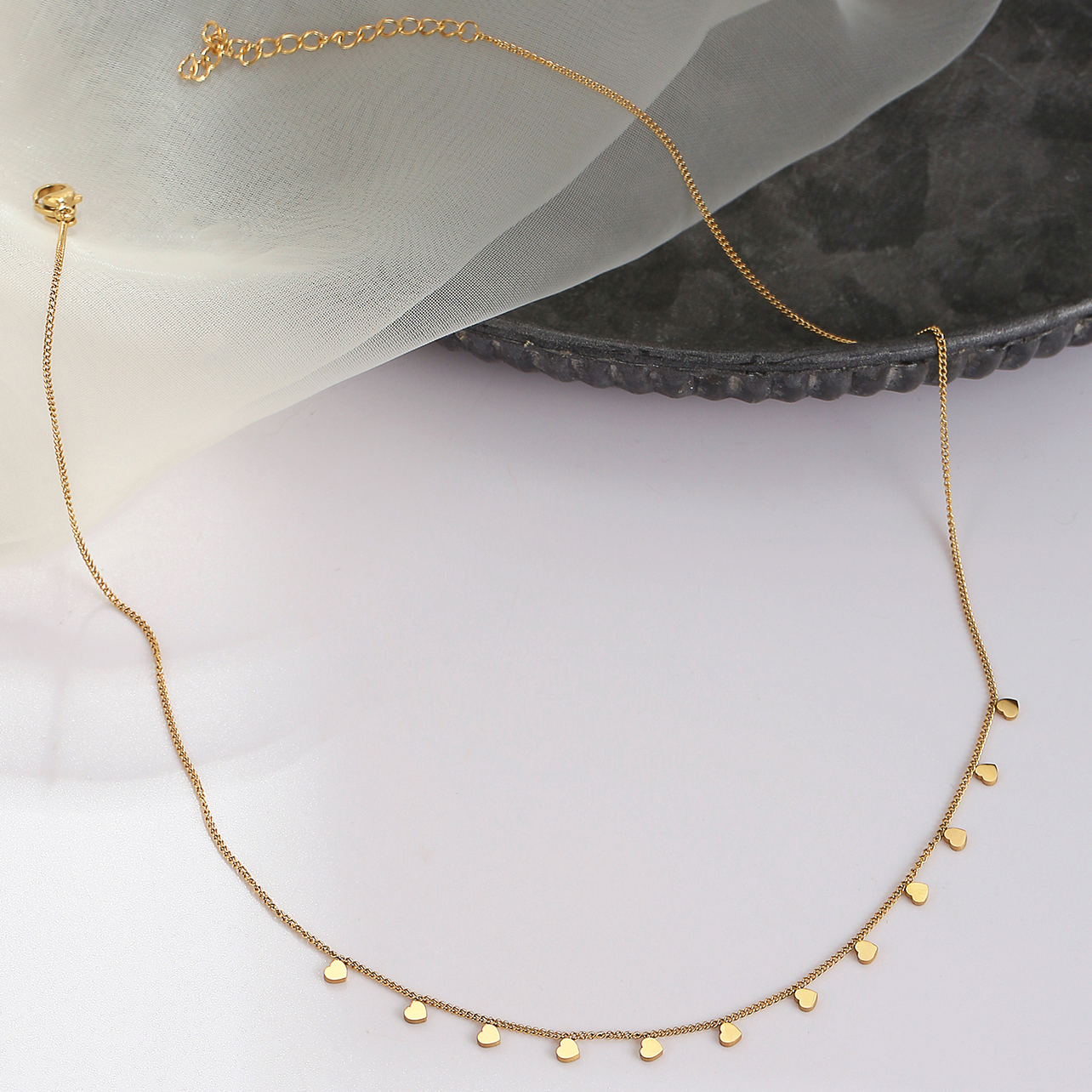 Einfacher Stil Herzform Rostfreier Stahl Halskette Polieren Patchwork Edelstahl Halsketten 1 Stück display picture 3
