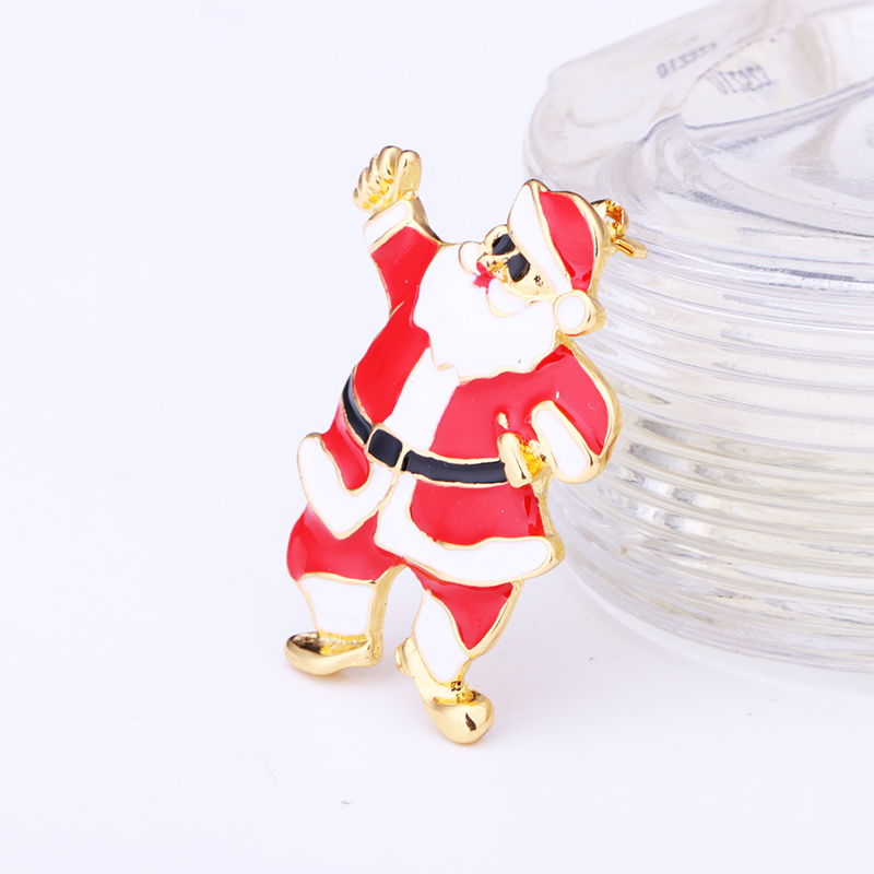 Cute Christmas Hat Christmas Tree Santa Claus Alloy Inlay Rhinestones Unisex Brooches display picture 7