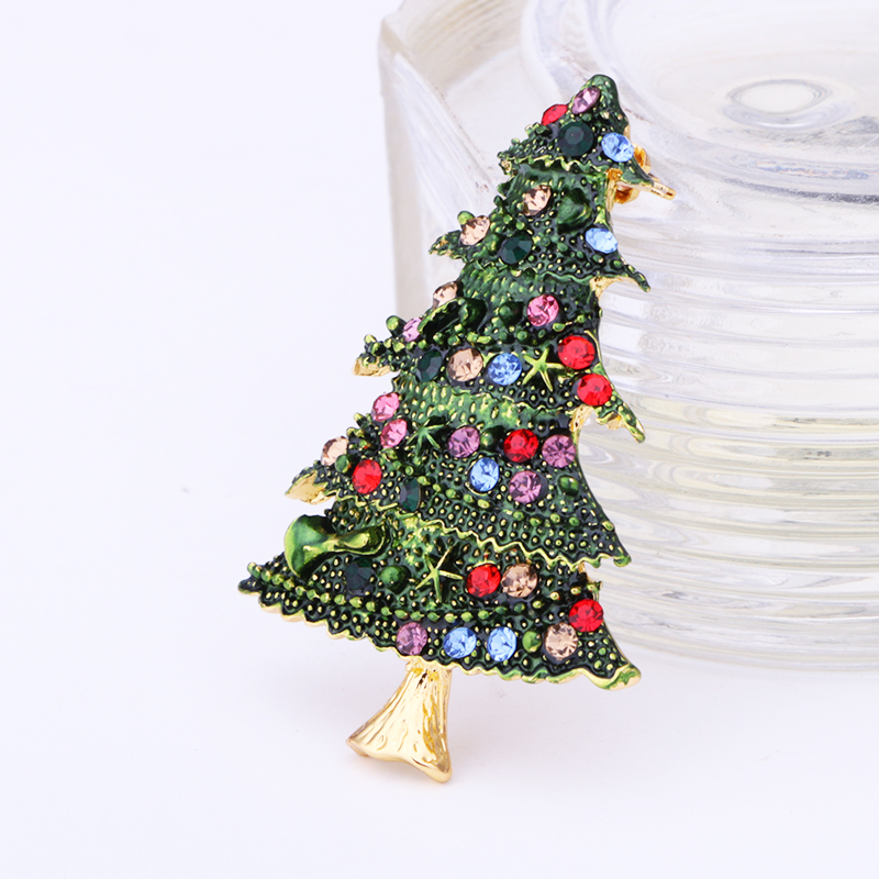 Cute Christmas Hat Christmas Tree Santa Claus Alloy Inlay Rhinestones Unisex Brooches display picture 10