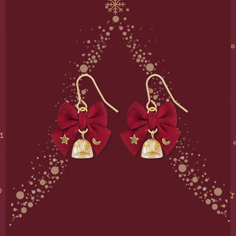 1 Paire Style Simple Cloche Noeud Papillon Alliage Crochet D'oreille display picture 2