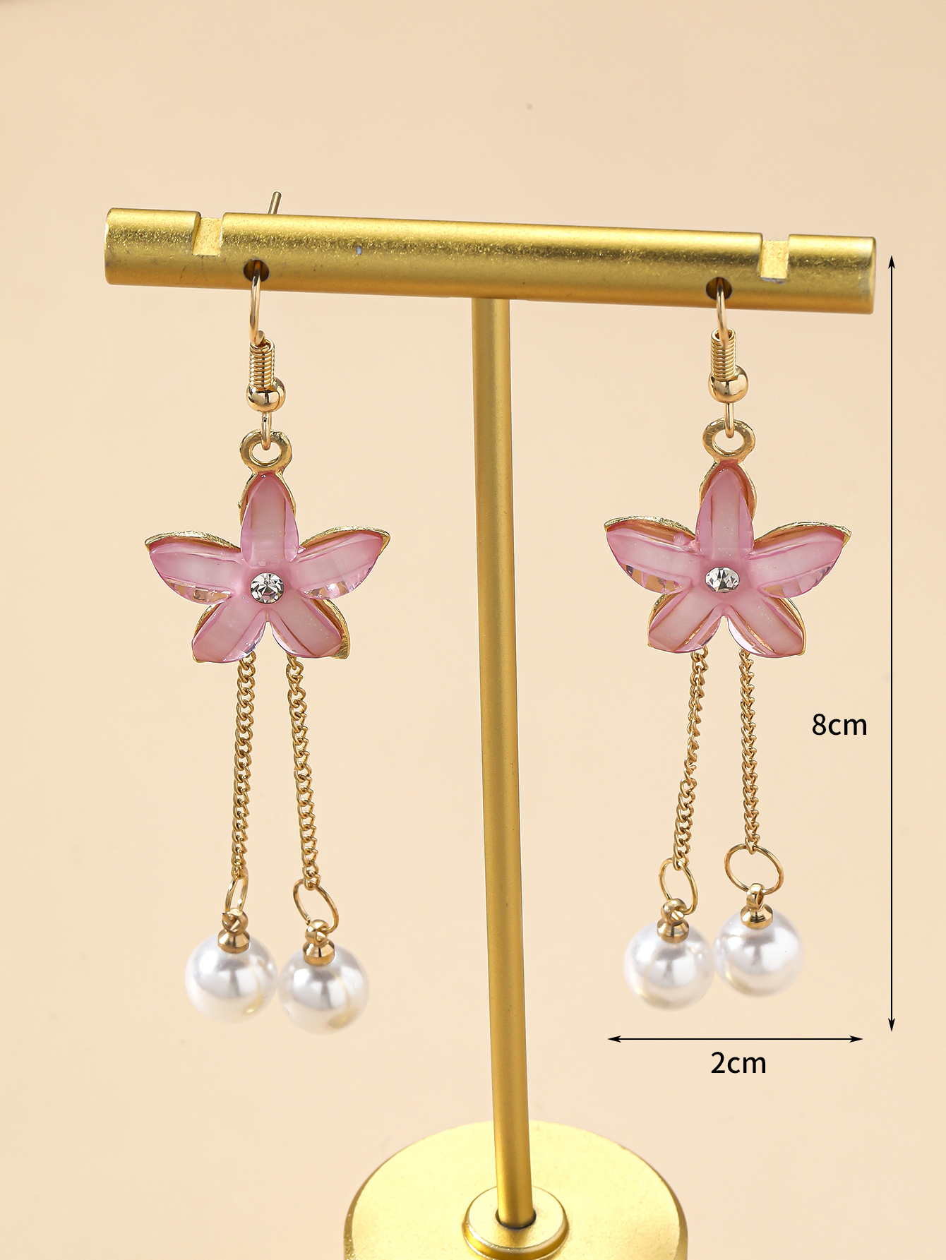 Simple Style Flower Alloy Tassel Artificial Pearls Women's Drop Earrings 1 Pair display picture 3