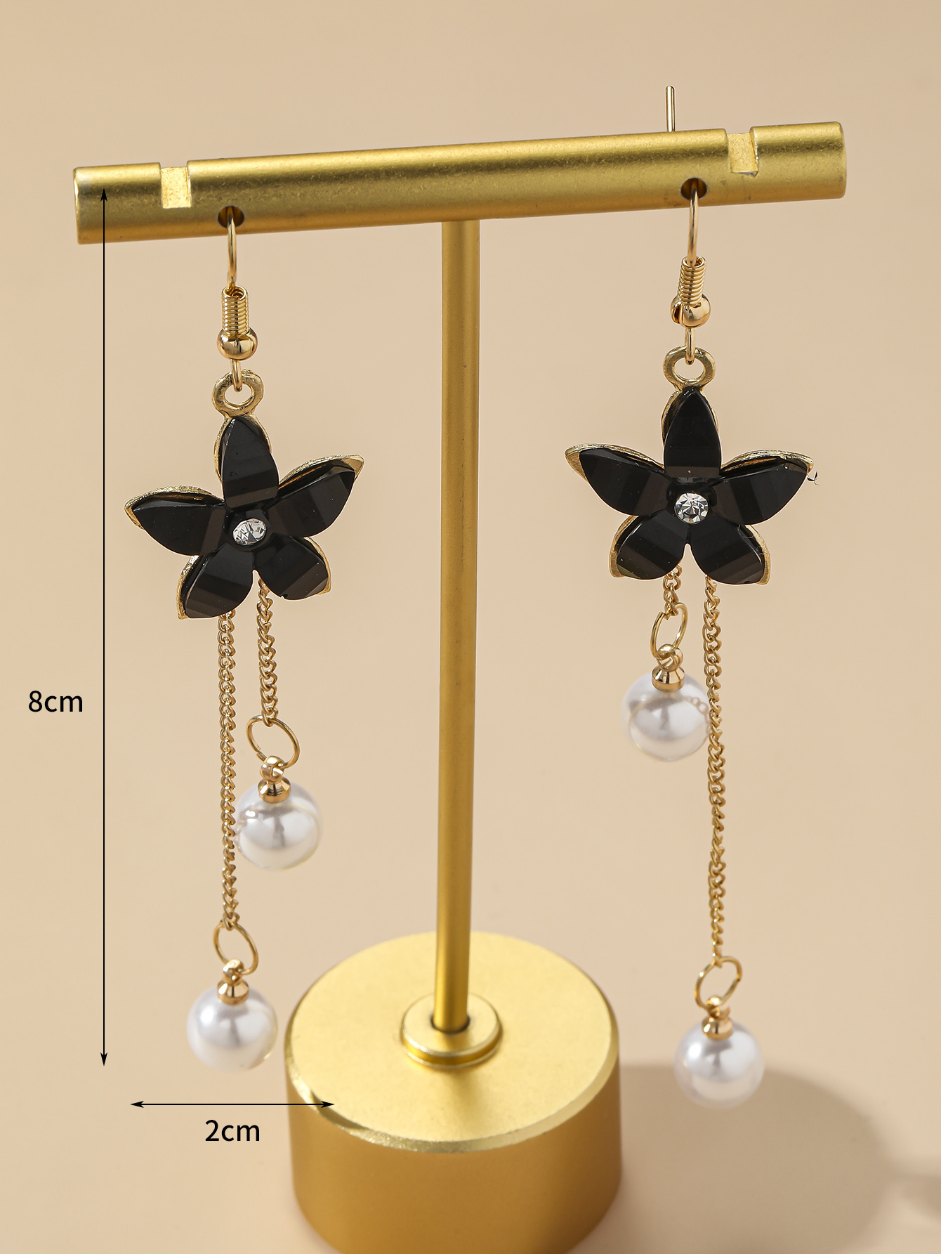 Simple Style Flower Alloy Tassel Artificial Pearls Women's Drop Earrings 1 Pair display picture 5