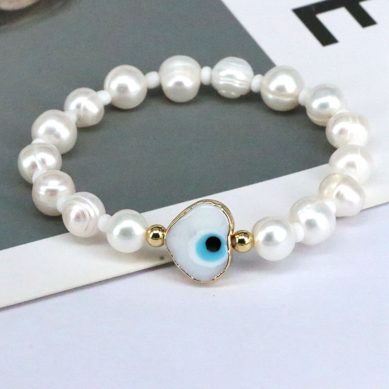 Bohémien Forme De Cœur Œil Perle Artificielle Bracelets Irrégulière Perlé Perle Perle Bracelets 1 Pièce display picture 8