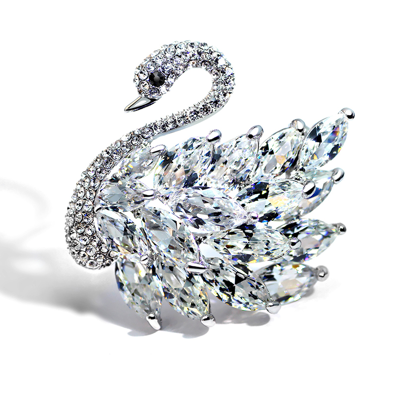 Elegant Swan Alloy Inlay Rhinestones Zircon Women's Brooches display picture 3