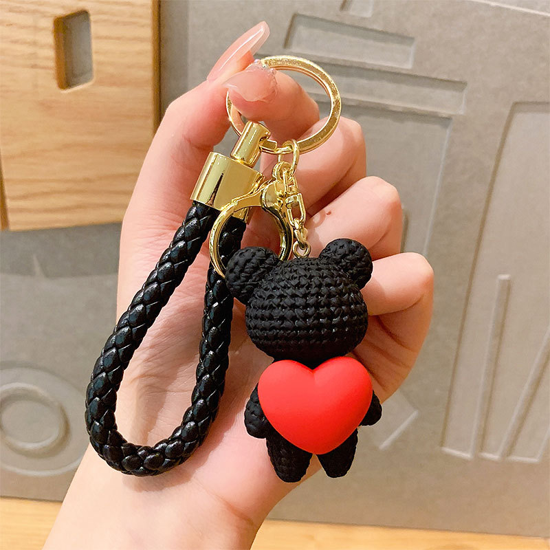 Cartoon Style Animal Heart Shape Resin Unisex Bag Pendant Keychain 1 Piece display picture 3