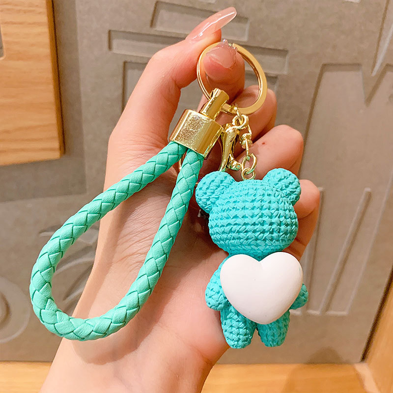 Cartoon Style Animal Heart Shape Resin Unisex Bag Pendant Keychain 1 Piece display picture 1
