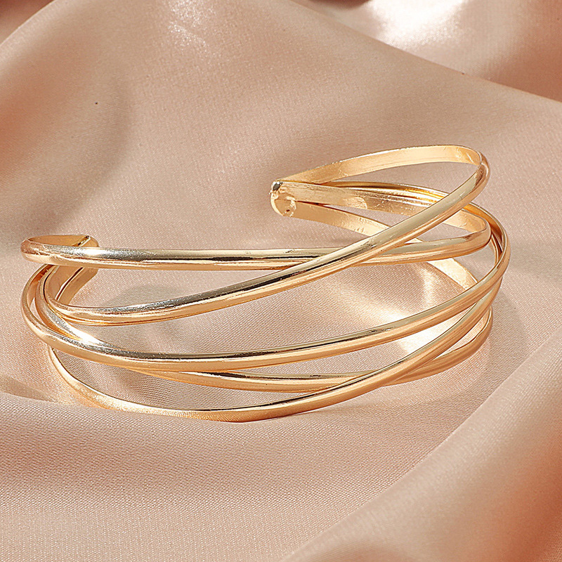 Simple Style Geometric Alloy Layered Women's Bangle display picture 6