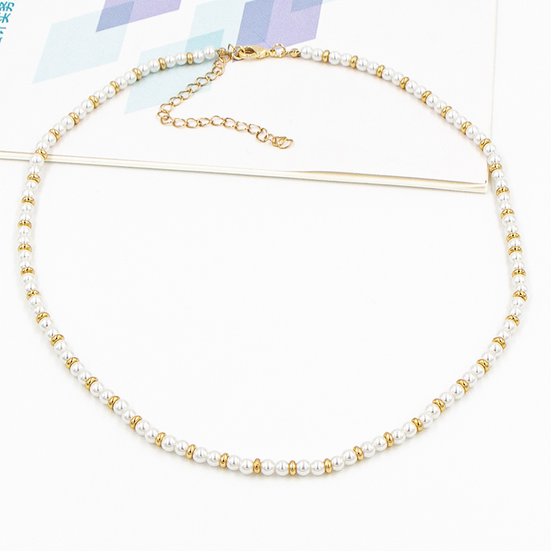 Fashion Round Gold Plated Necklace Beaded Artificial Pearls Pearl Necklaces 1 Piece display picture 1