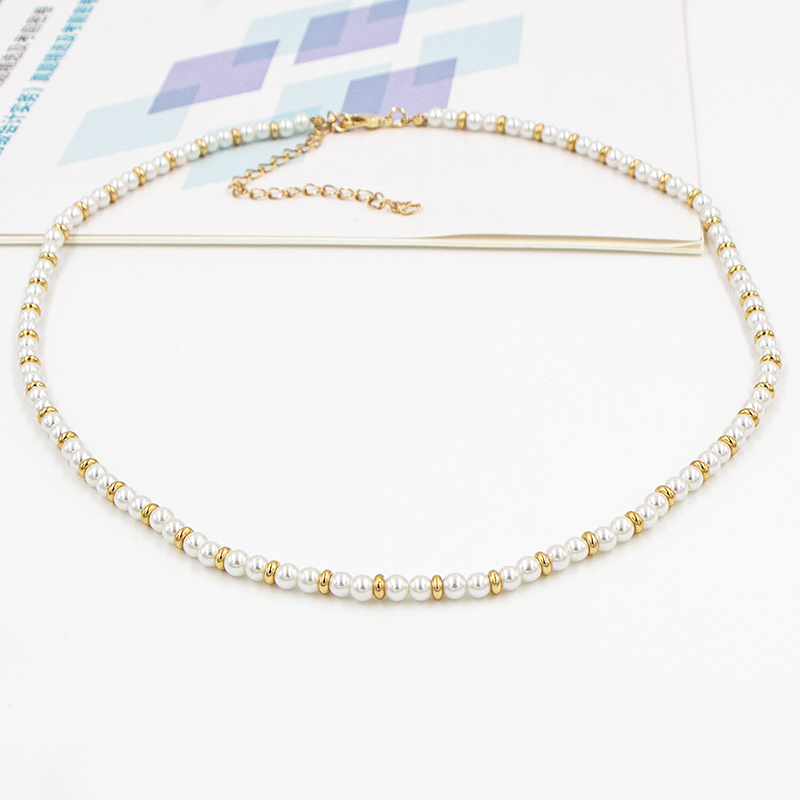 Fashion Round Gold Plated Necklace Beaded Artificial Pearls Pearl Necklaces 1 Piece display picture 4