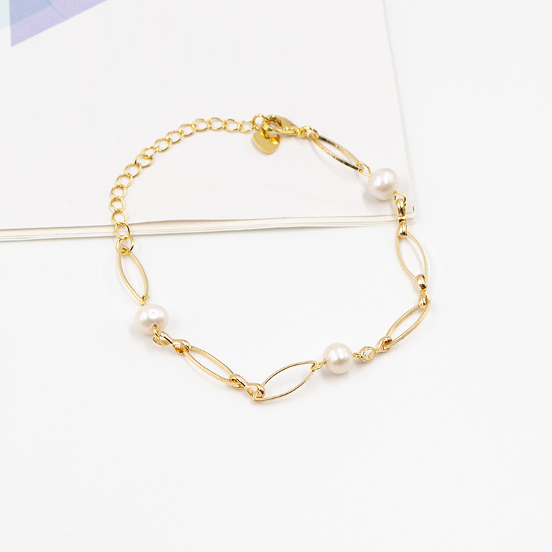 Fashion Portrait Heart Shape Gold Plated Beaded Women's Bracelets 1 Piece display picture 3