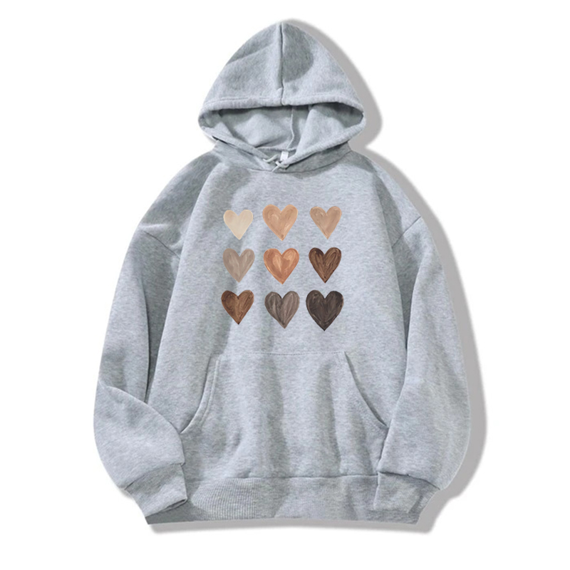 Romantic Heart Shape Polyester Hooded Long Sleeve Regular Sleeve Printing Pocket Hoodie display picture 4