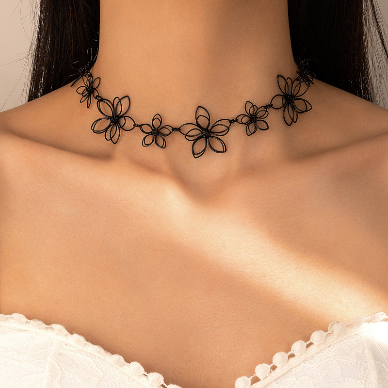 Simple Style Flower Alloy Plating Women's Choker display picture 1