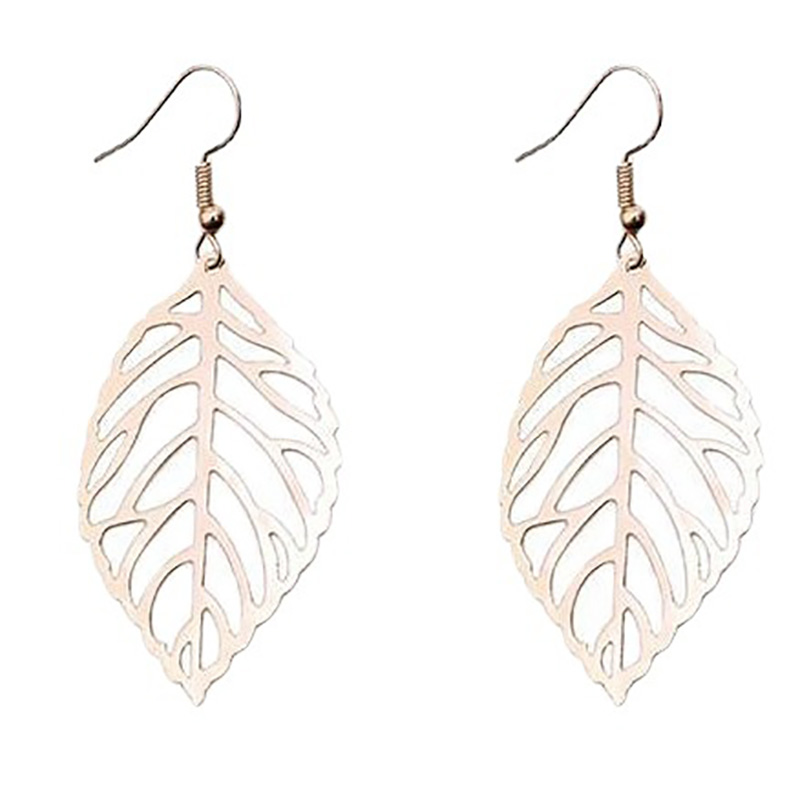 1 Pair Simple Style Leaves Hollow Out Alloy Ear Hook display picture 1