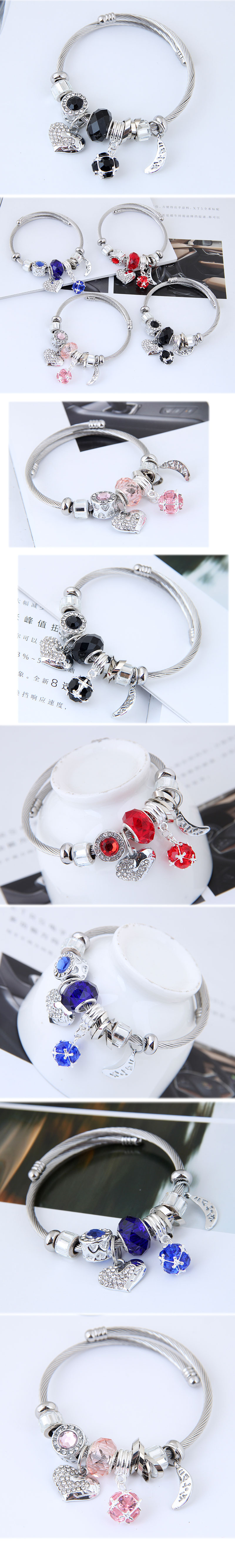 Fashion Moon Heart Shape Alloy Plating Women's Bangle 1 Piece display picture 1