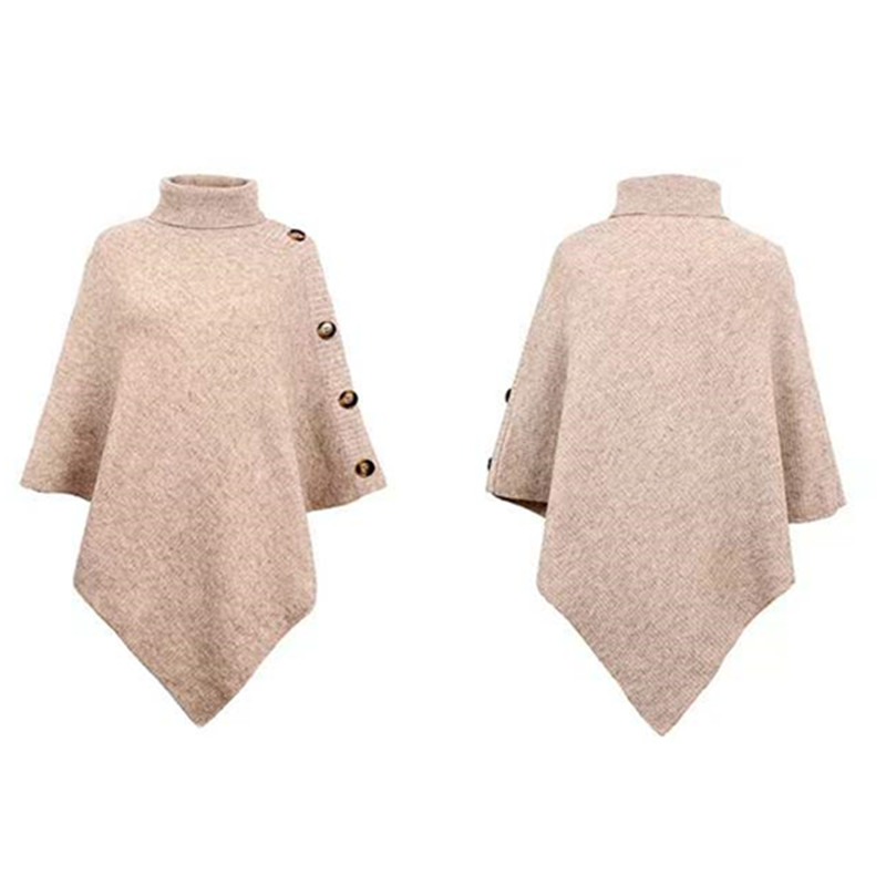 Women's Fashion Solid Color Knit Button Shawls display picture 5