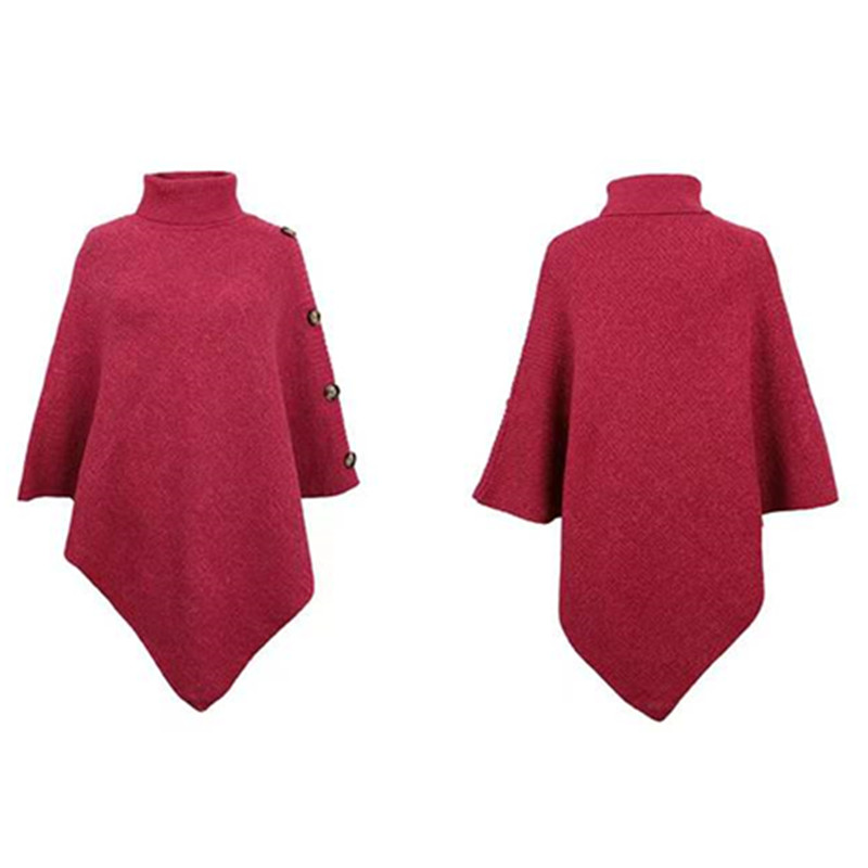 Women's Fashion Solid Color Knit Button Shawls display picture 6