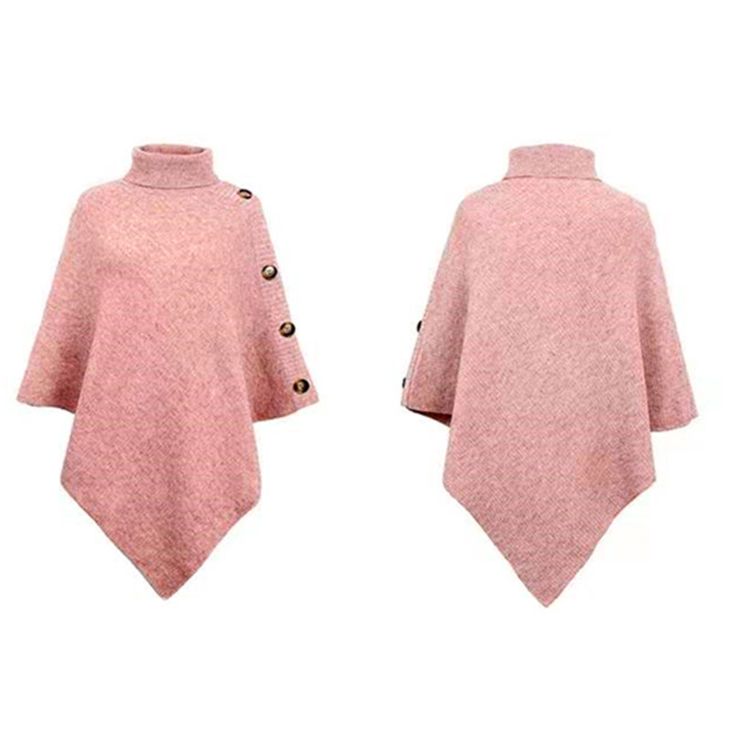 Women's Fashion Solid Color Knit Button Shawls display picture 7
