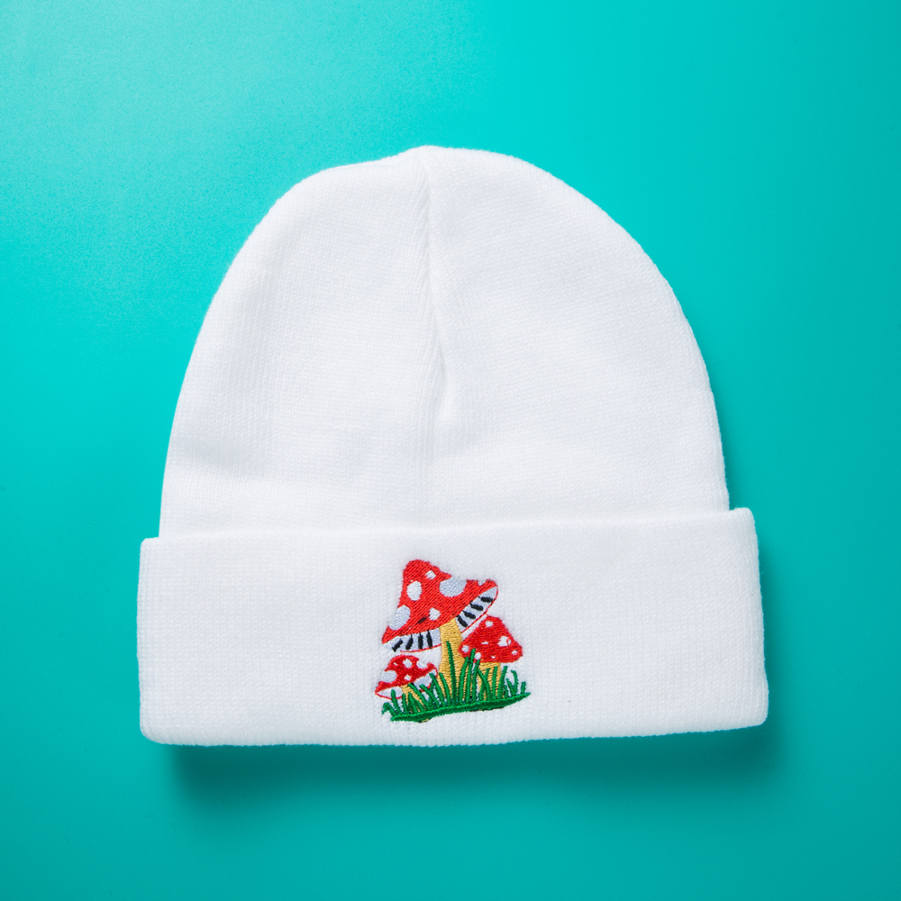 Unisex Simple Style Mushroom Embroidery Eaveless Wool Cap display picture 4