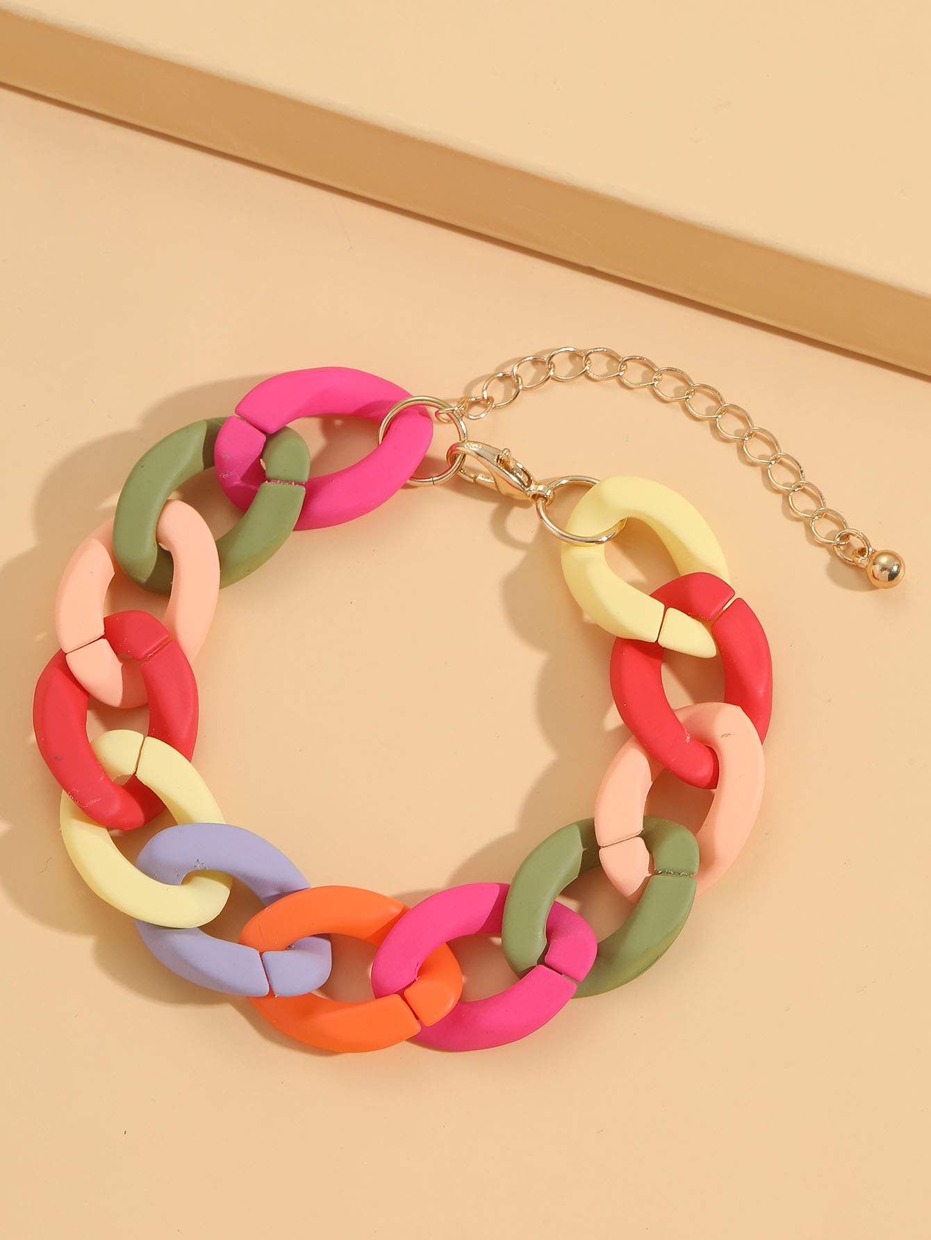 Fashion Colorful Synthetic Resin Chain Bracelets display picture 1