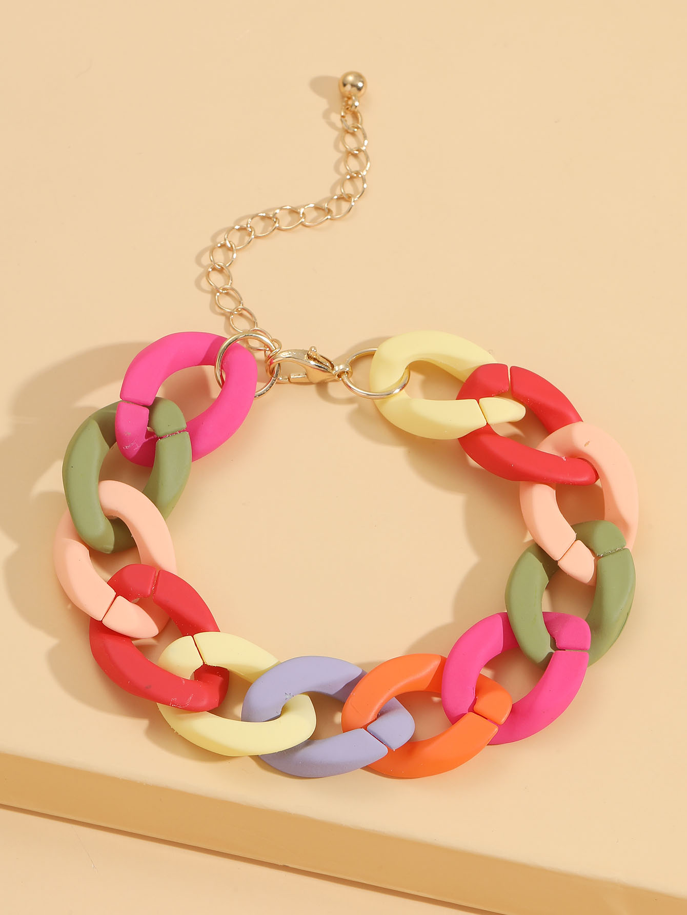 Mode Bunt Kunstharz Kette Armbänder display picture 4