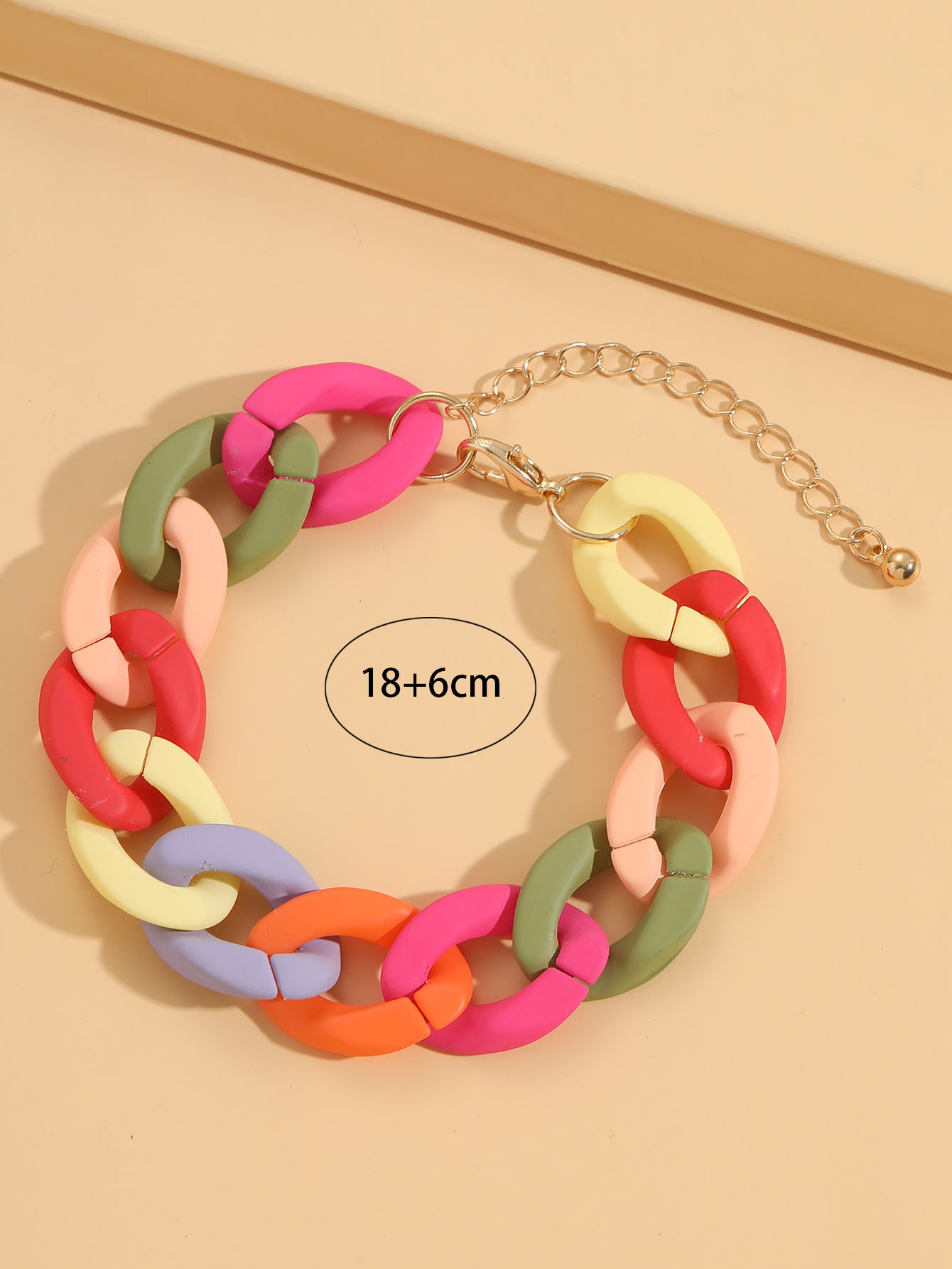 Fashion Colorful Synthetic Resin Chain Bracelets display picture 6