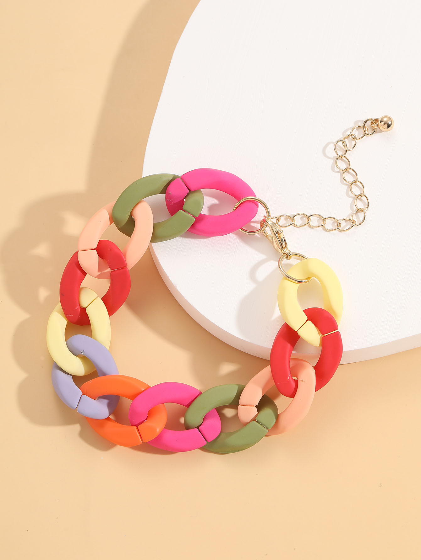 Fashion Colorful Synthetic Resin Chain Bracelets display picture 5