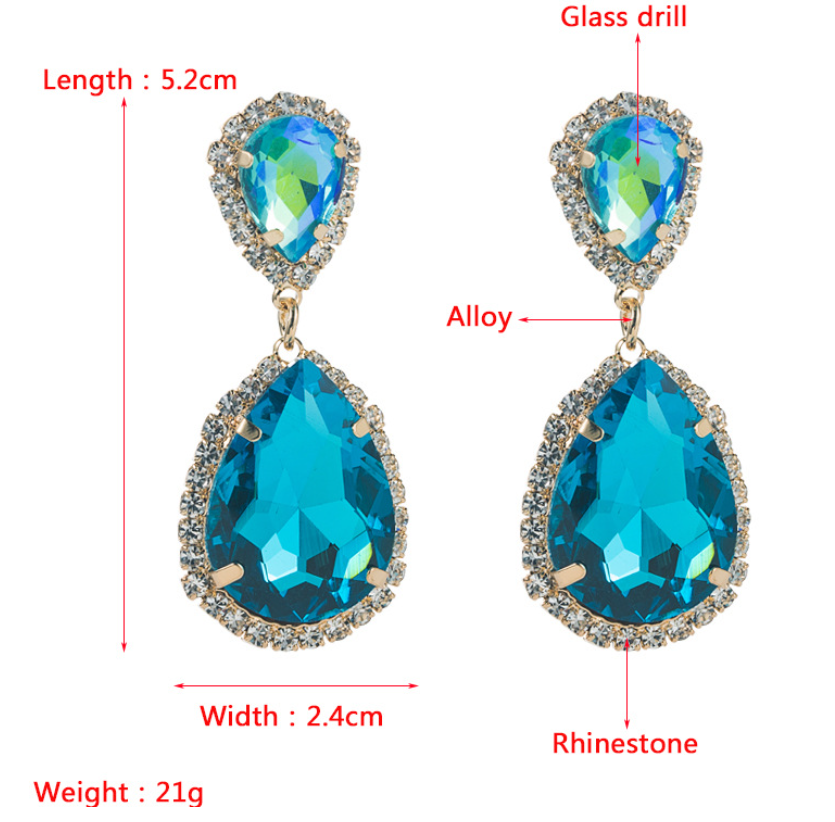 Fashion Multi-color Drop-shaped Retro Diamond Alloy Earrings display picture 6