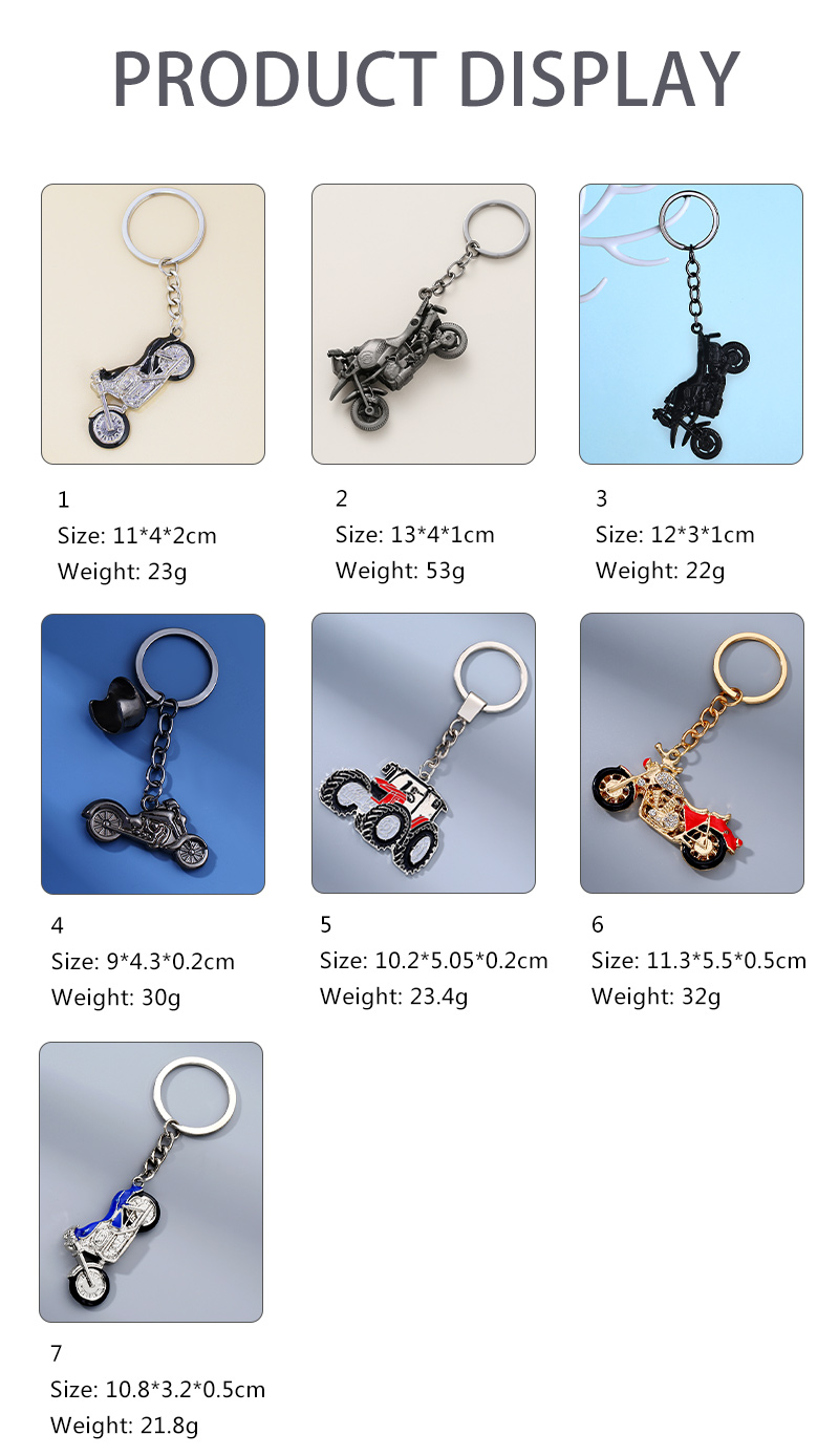 Cool Style Motorcycle Alloy Plating Inlay Rhinestones Keychain display picture 4
