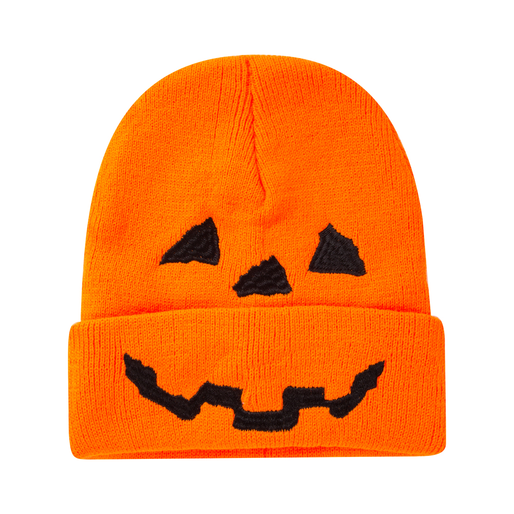 Unisex Fashion Pumpkin Grimace Embroidery Crimping Wool Cap display picture 1