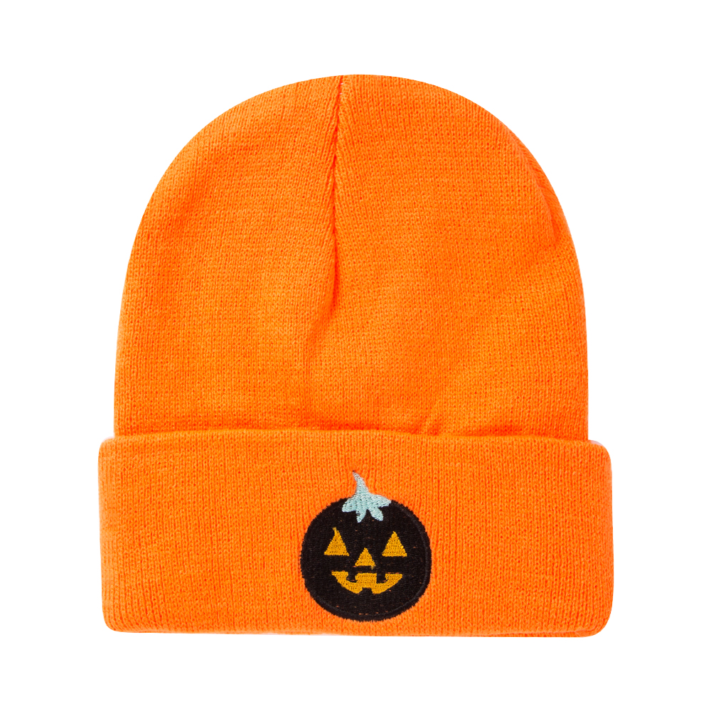 Unisex Fashion Pumpkin Grimace Embroidery Crimping Wool Cap display picture 4