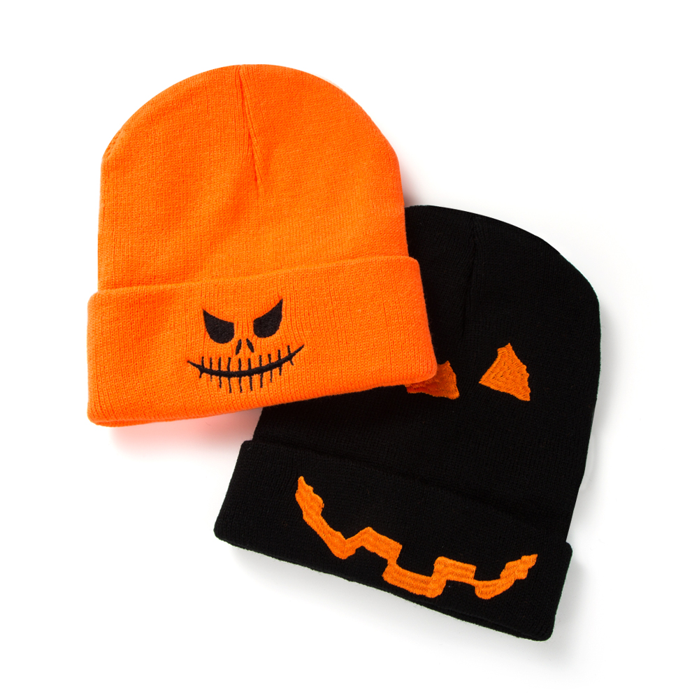 Unisex Fashion Pumpkin Grimace Embroidery Crimping Wool Cap display picture 5