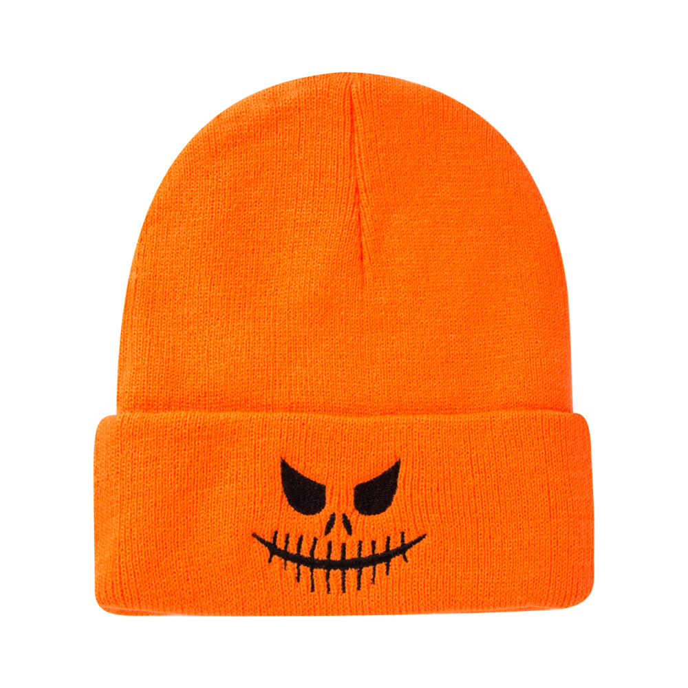 Unisex Fashion Pumpkin Grimace Embroidery Crimping Wool Cap display picture 6