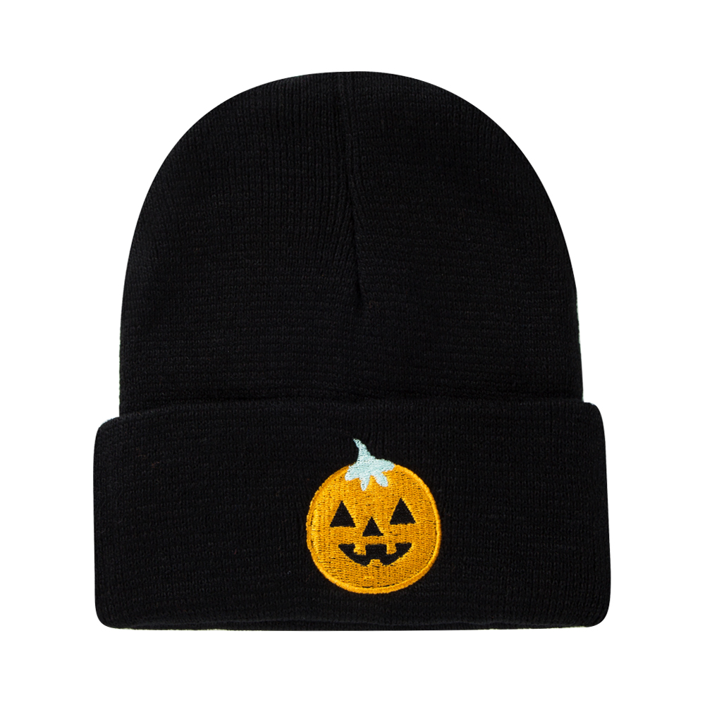 Unisex Fashion Pumpkin Grimace Embroidery Crimping Wool Cap display picture 7