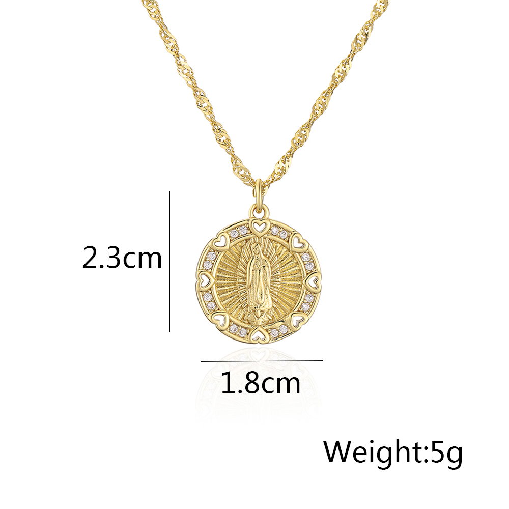 Fashion Human Copper Pendant Necklace Gold Plated Zircon Copper Necklaces display picture 7