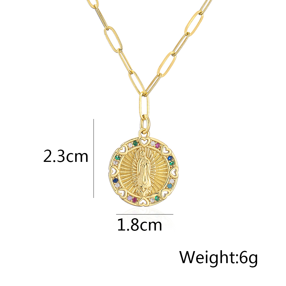 Fashion Human Copper Pendant Necklace Gold Plated Zircon Copper Necklaces display picture 6