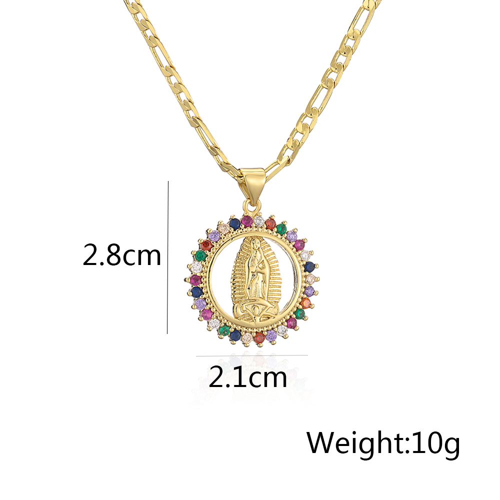 Fashion Human Copper Pendant Necklace Gold Plated Zircon Copper Necklaces display picture 5