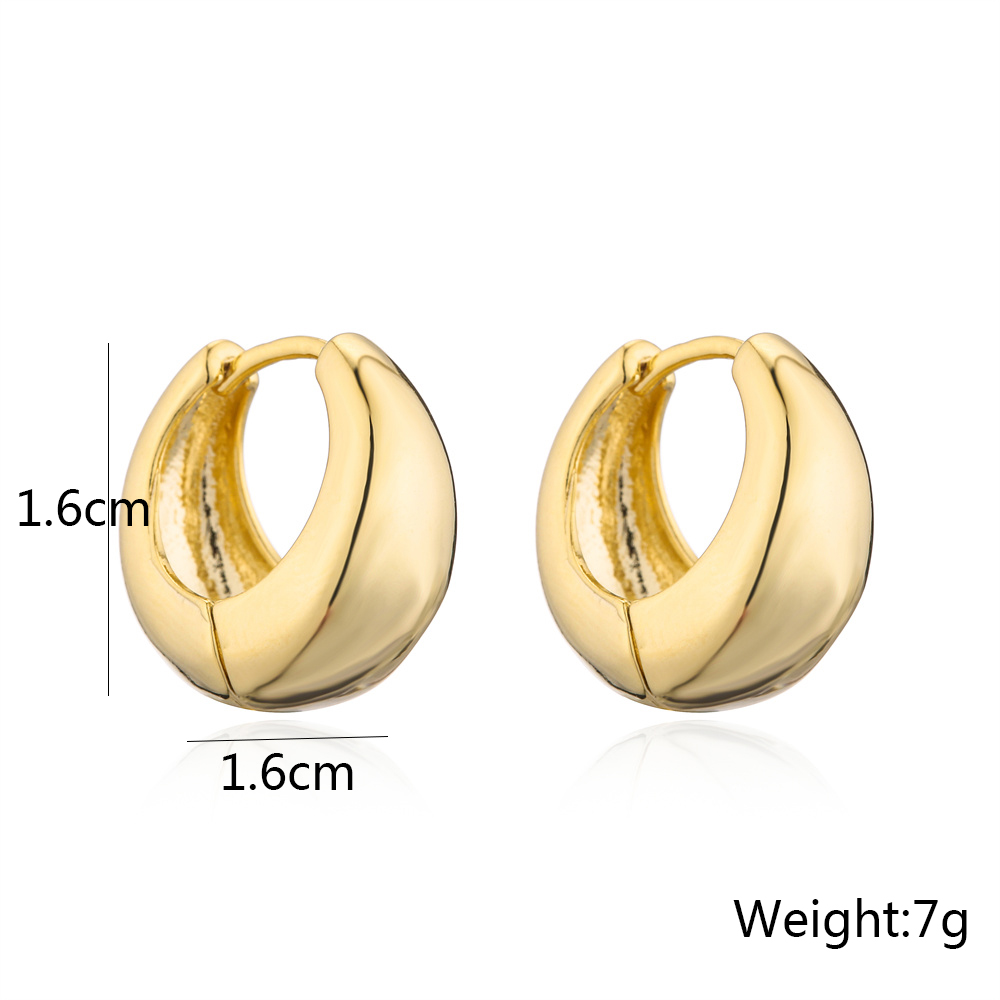 Fashion Circle Copper Hoop Earrings Gold Plated Copper Earrings 1 Pair display picture 4