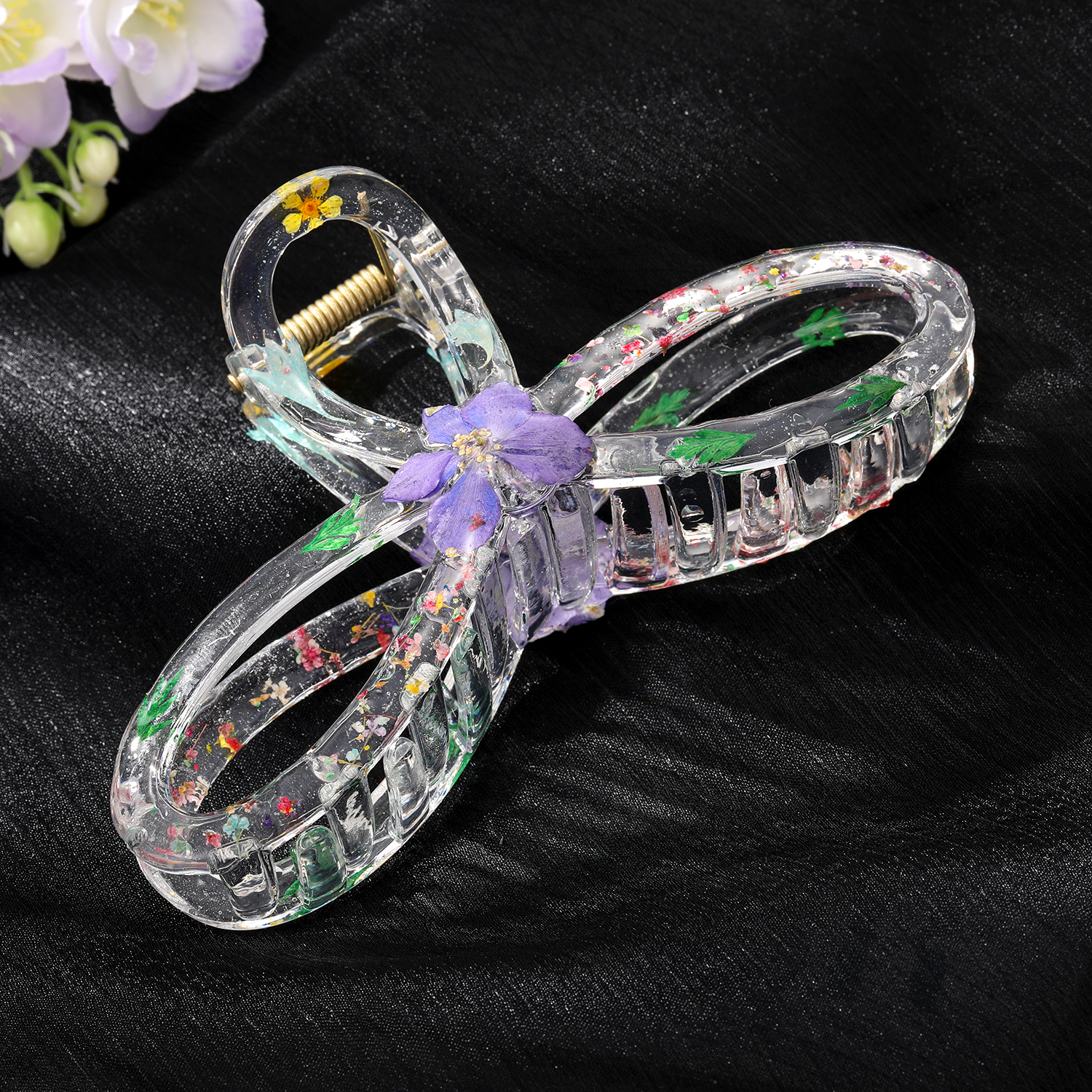 Style Simple Fleur Plastique Noeud Papillon Évider Griffes De Cheveux 1 Pièce display picture 5