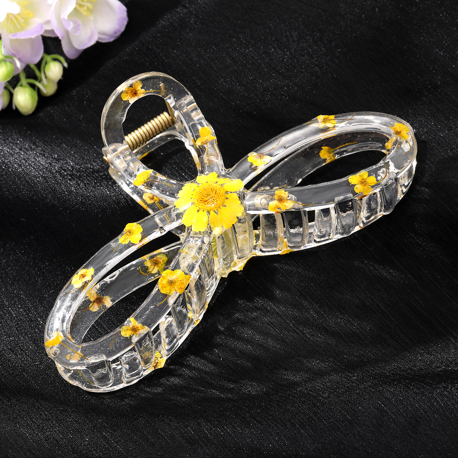 Simple Style Flower Plastic Bowknot Hollow Out Hair Claws 1 Piece display picture 6