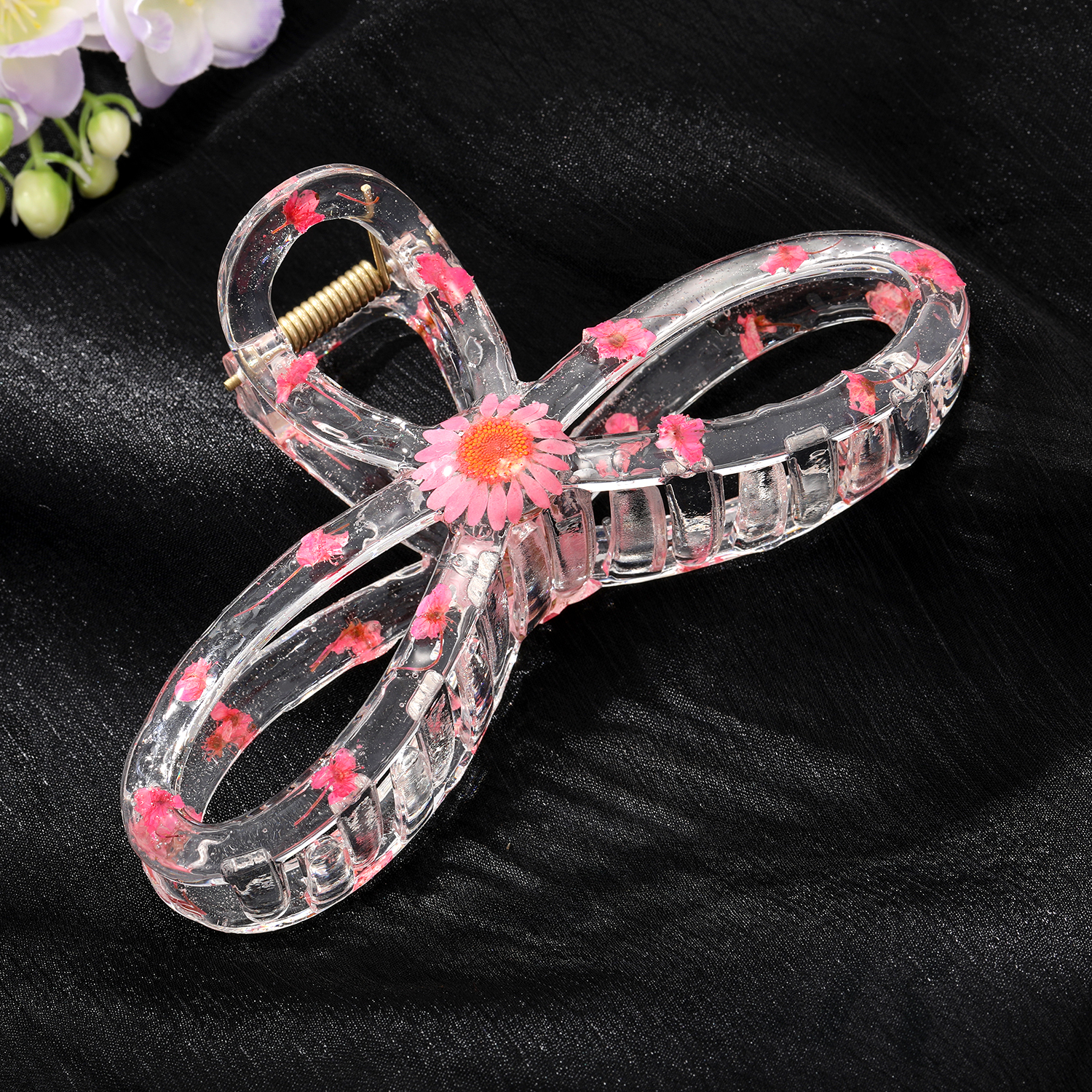 Style Simple Fleur Plastique Noeud Papillon Évider Griffes De Cheveux 1 Pièce display picture 7