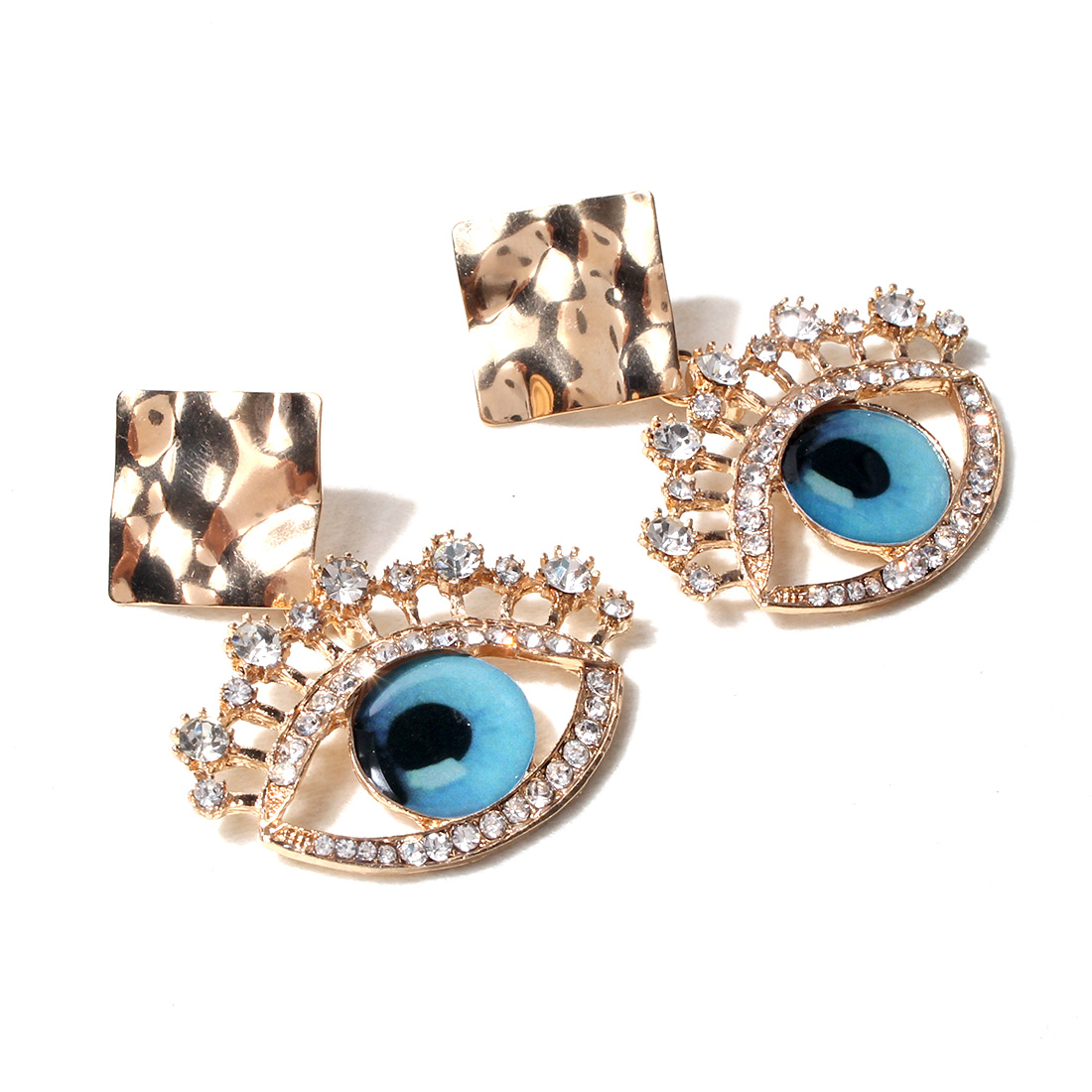 Retro Eye Alloy Inlay Rhinestones Women's Drop Earrings 1 Pair display picture 2