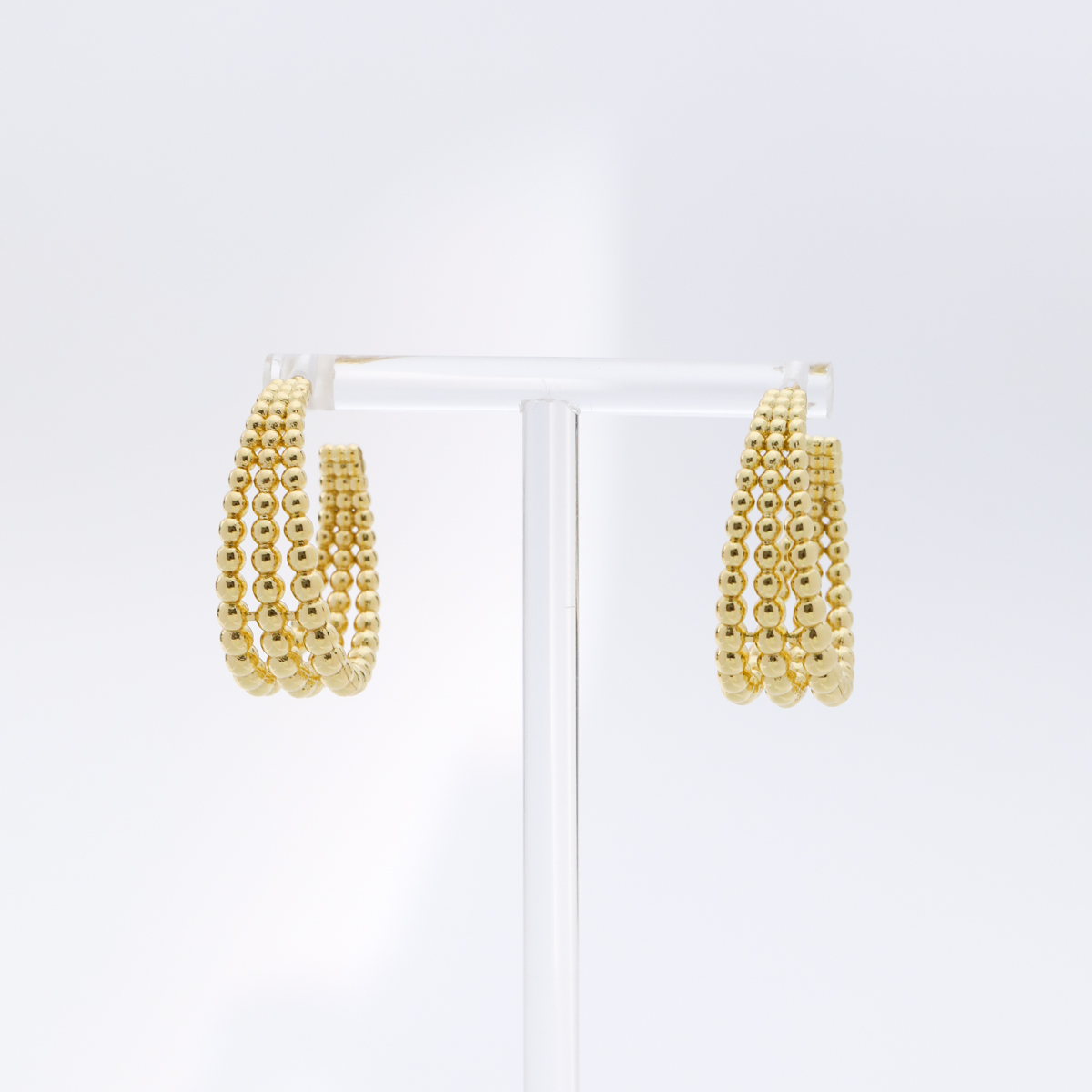 1 Paar Einfacher Stil C-form Perlen Vergoldet Kupfer Vergoldet Ohrstecker display picture 2