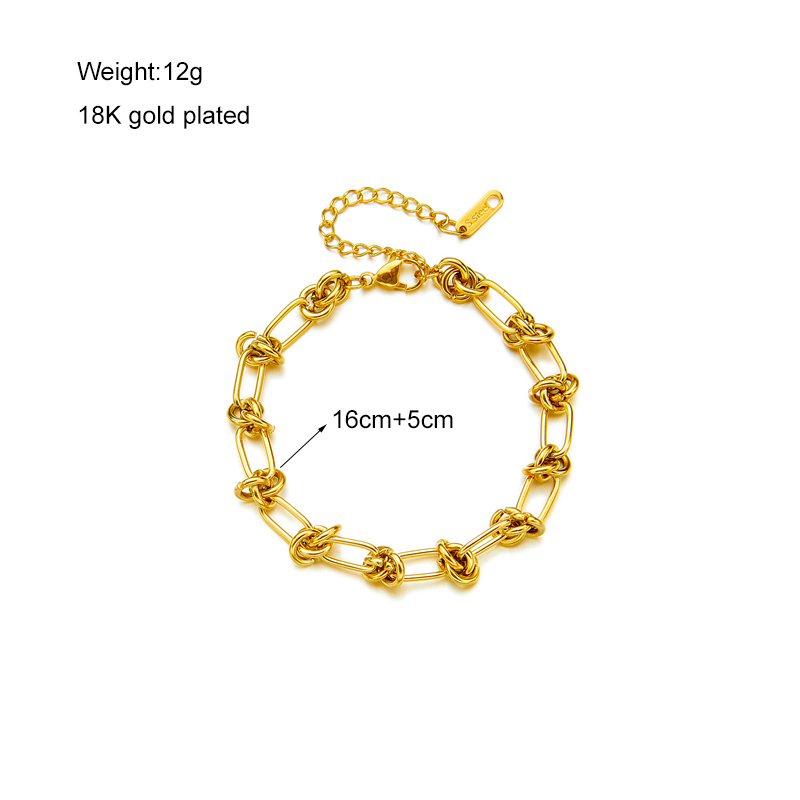 Fashion Geometric Titanium Steel Gold Plated Bracelets display picture 2