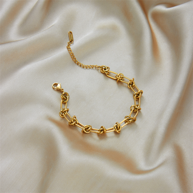 Fashion Geometric Titanium Steel Gold Plated Bracelets display picture 6